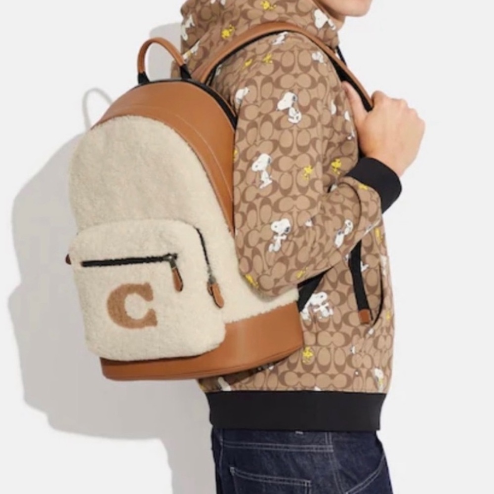 Coach Tan Shearling Motif West Backpack Style No. CE437